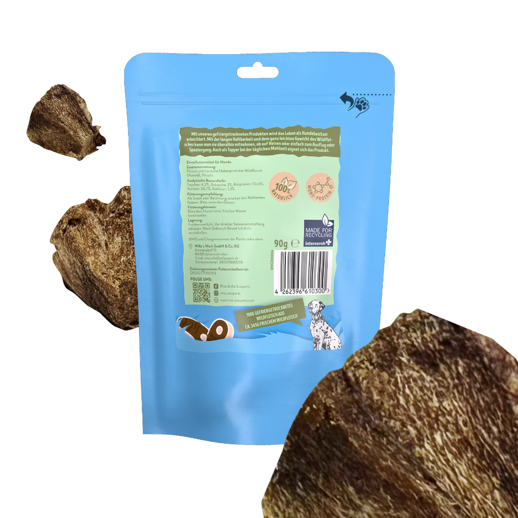 RiNa’s 100% Wild Meat – Freeze-Dried Dog Snack 90g