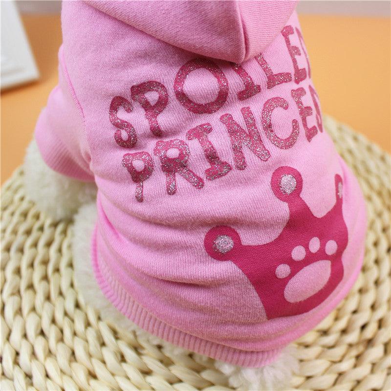 Pink “Spoiled Princess” Hoodie for Small Dogs & Cats – Cute Soft Pet Sweatshirt