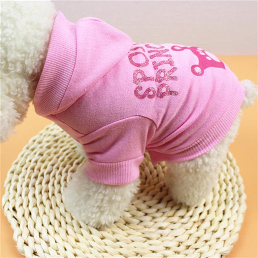Pink “Spoiled Princess” Hoodie for Small Dogs & Cats – Cute Soft Pet Sweatshirt