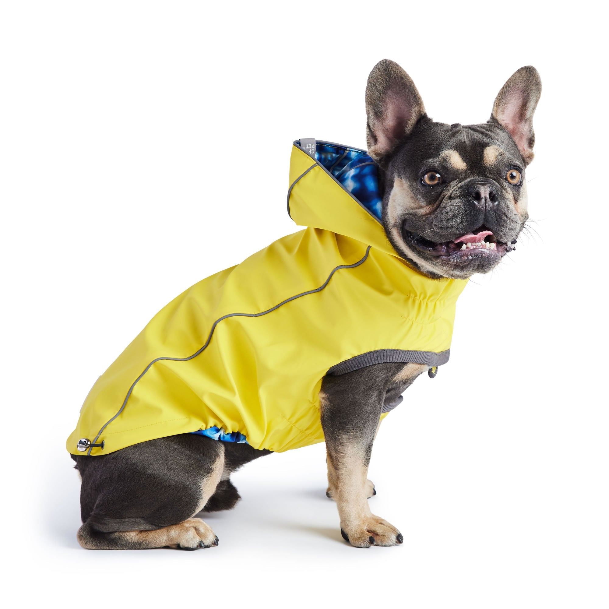 Reversible Elasto-Fit Waterproof Dog Raincoat – Yellow/Blue | 2-in-1 Jacket