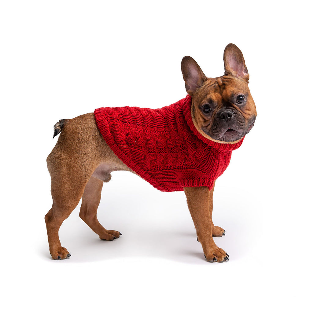Chalet Dog Sweater – Red | Warm, Soft & Winter-Ready Knit