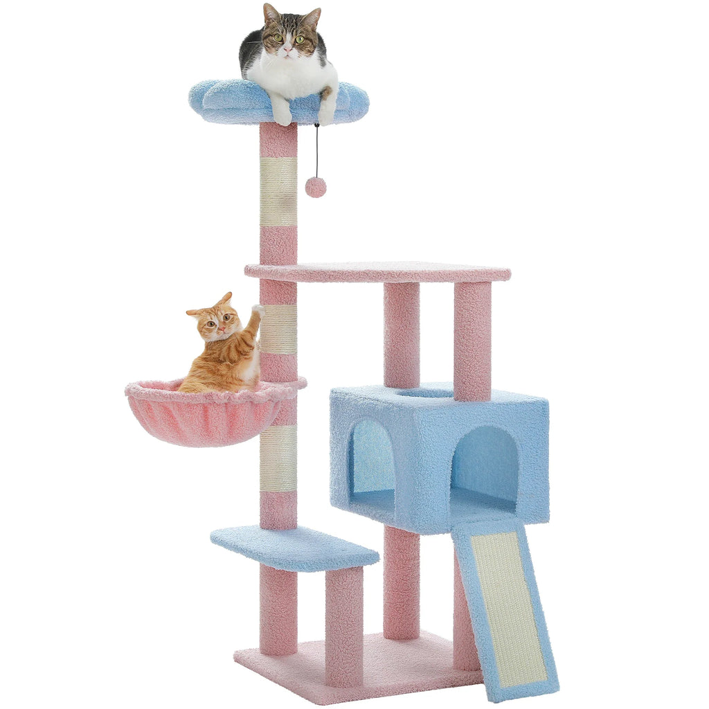 Flower Cat Tree Tower – Multi-Level Scratching Condo for Indoor Cats