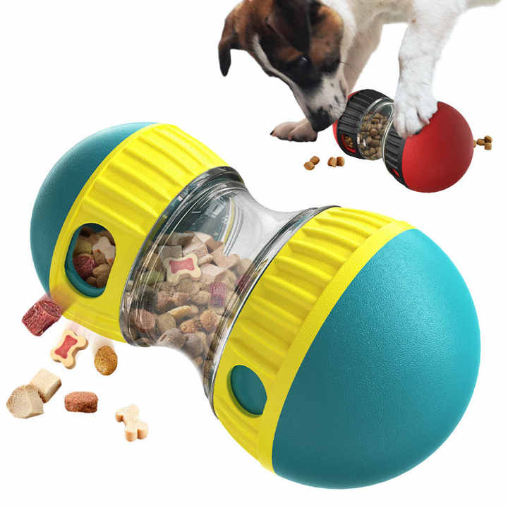 NNEDSZ Red Interactive Dog Slow Feeder Toy - Food Dispenser Ball for Healthy Digestion