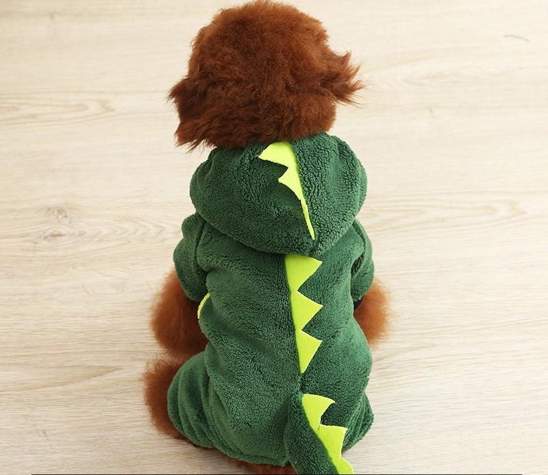 Cozy Coral Fleece Dog Costume – Autumn & Winter Cartoon Pet Outfit