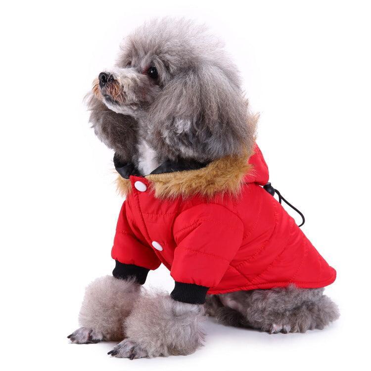 CozyPaws Winter Pet Jacket – Warm Waterproof Dog Coat with Fur Hood