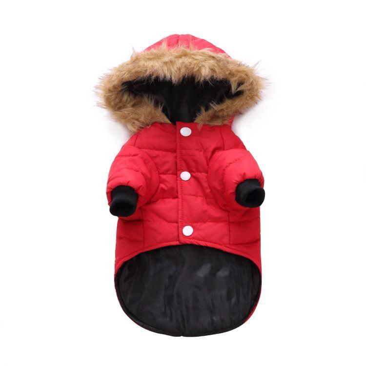 CozyPaws Winter Pet Jacket – Warm Waterproof Dog Coat with Fur Hood