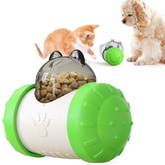 Dog Cat Toy Pet Tumbler Slow Food Leaking Ball Swing Leaking Food Toy Non-electric Safety Pet Slow Food Device for Dogs Cats Toy