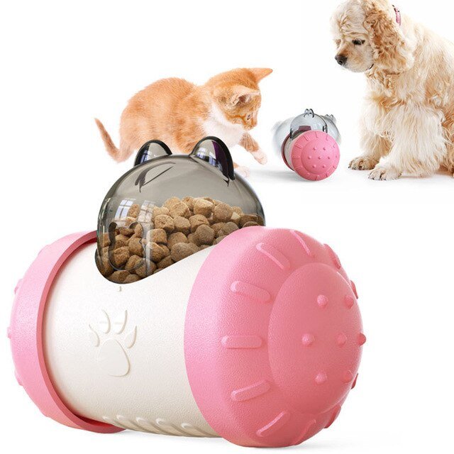 Dog Cat Toy Pet Tumbler Slow Food Leaking Ball Swing Leaking Food Toy Non-electric Safety Pet Slow Food Device for Dogs Cats Toy