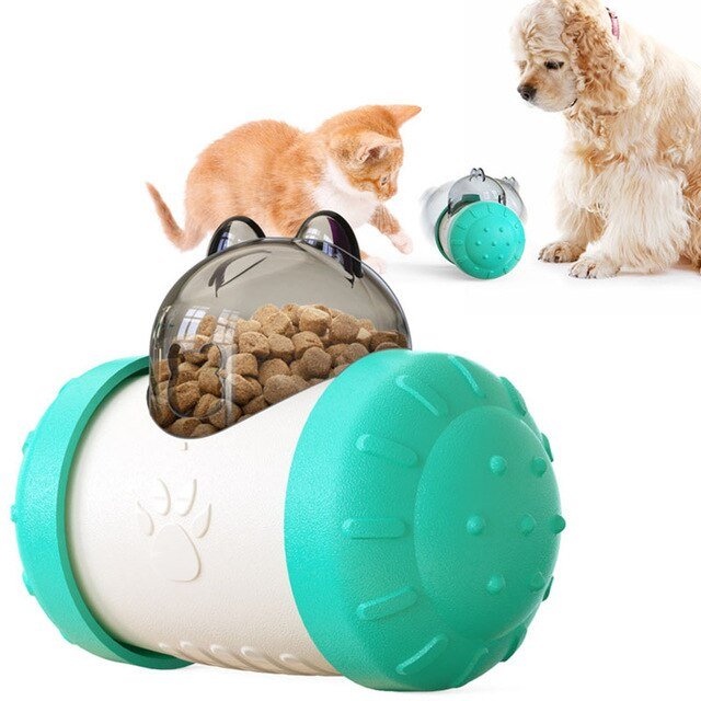 Dog Cat Toy Pet Tumbler Slow Food Leaking Ball Swing Leaking Food Toy Non-electric Safety Pet Slow Food Device for Dogs Cats Toy