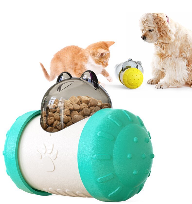 Dog Cat Toy Pet Tumbler Slow Food Leaking Ball Swing Leaking Food Toy Non-electric Safety Pet Slow Food Device for Dogs Cats Toy