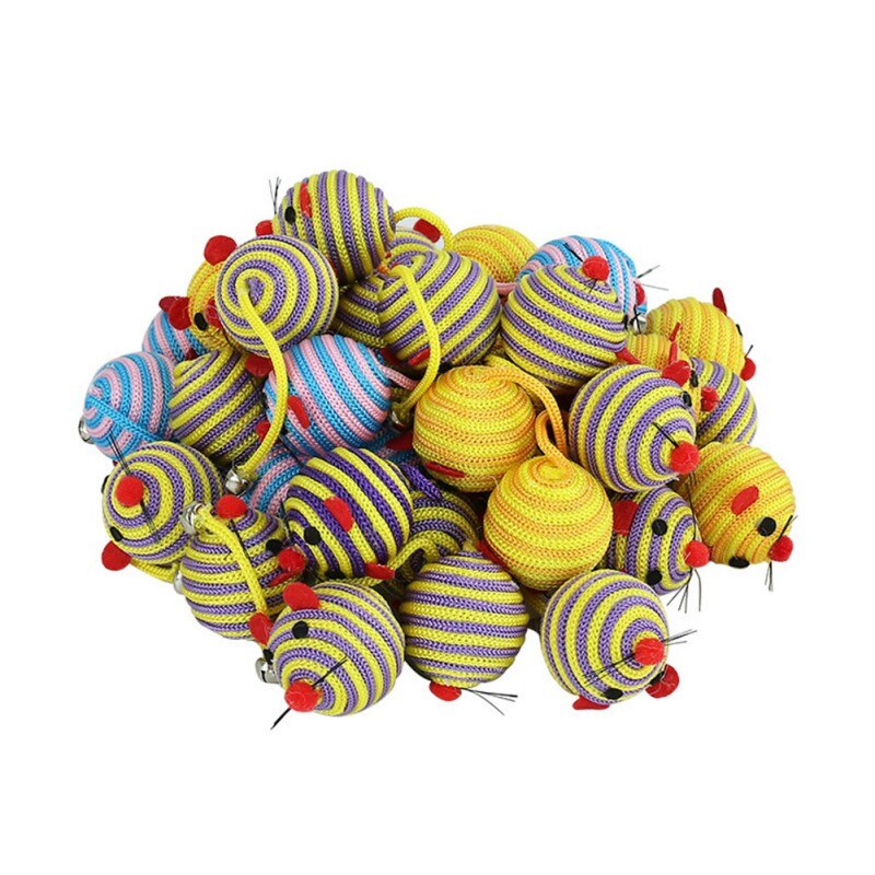 40PCS Colorful Cat Toy Set – Feather Toys, Balls & Mice Collection