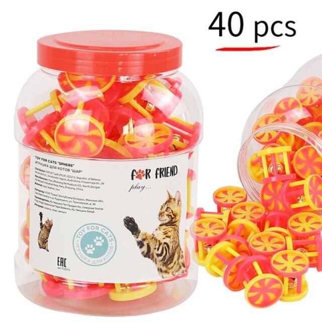 40PCS Colorful Cat Toy Set – Feather Toys, Balls & Mice Collection