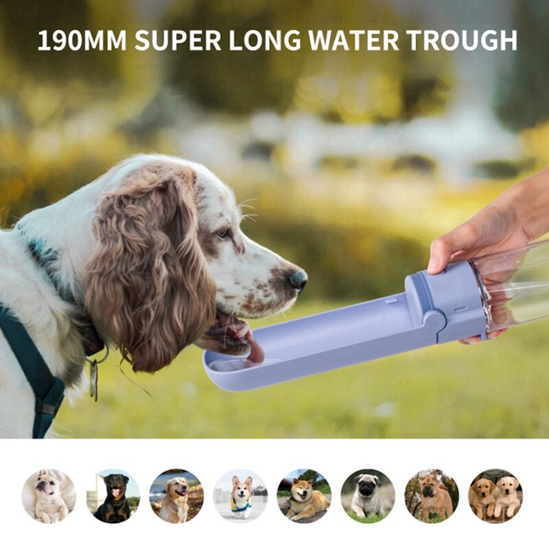 Portable Dog Water Bottle – 420ml Outdoor Drinking Feeder